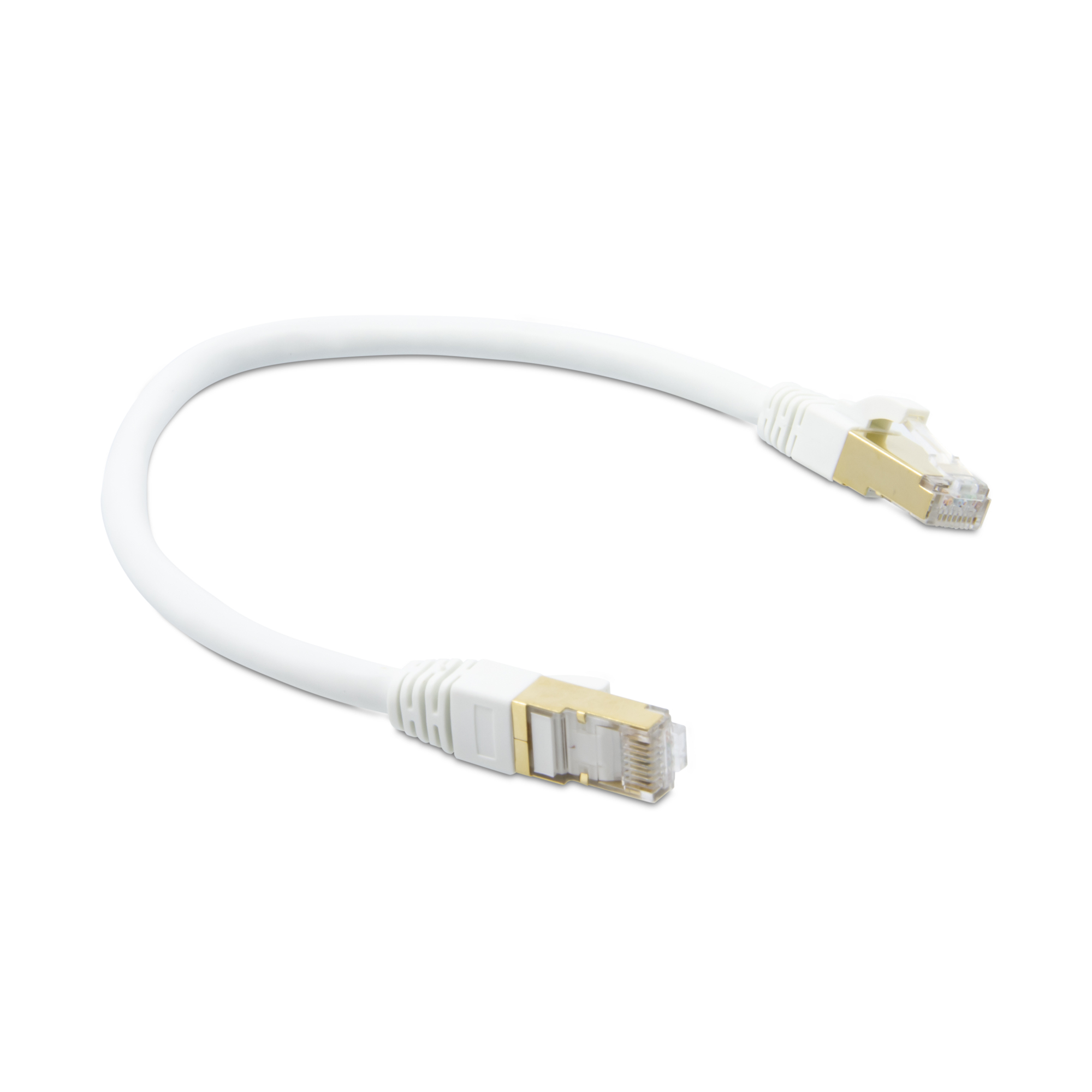 Triplett CAT7-1WH CAT 7 10GBPS Professional Grade, SF/FTP 26AWG, Stranded Patch Cable 1' White